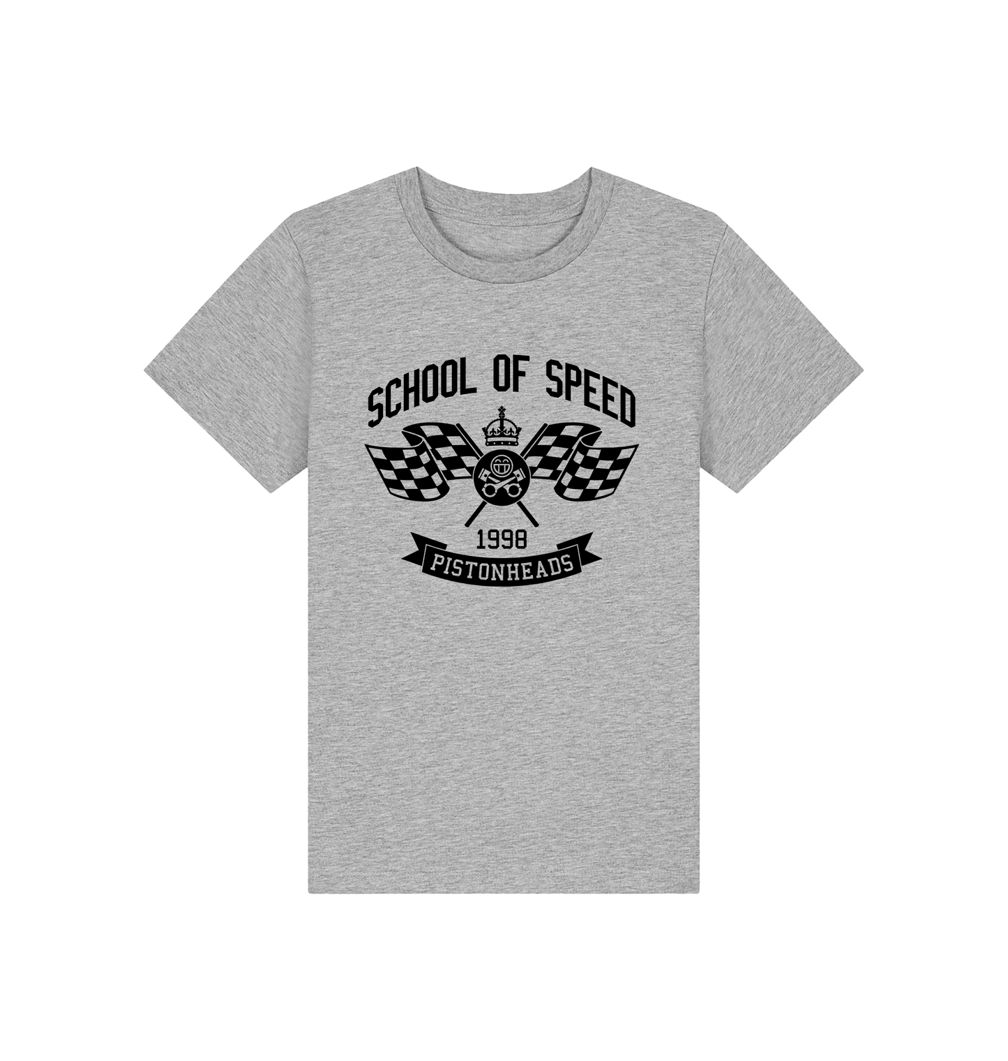 Heather Grey Printed Kids T-Shirt Front