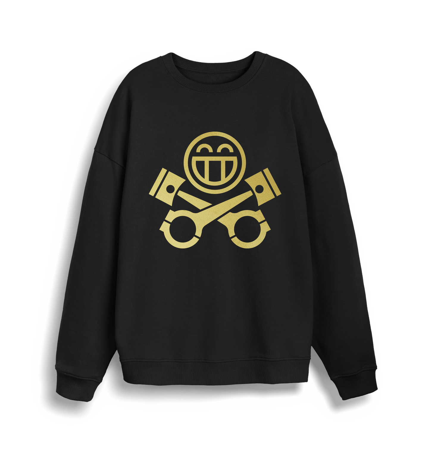 Black Printed Sweater Front