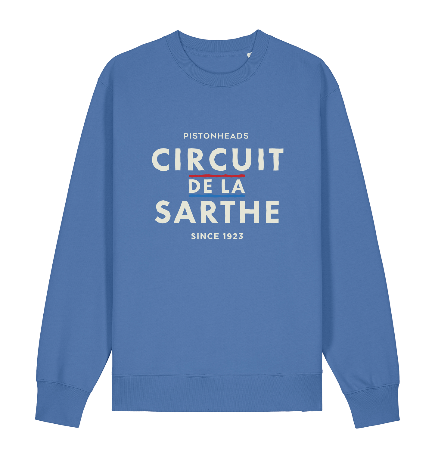 Bright Blue Printed Sweater Front