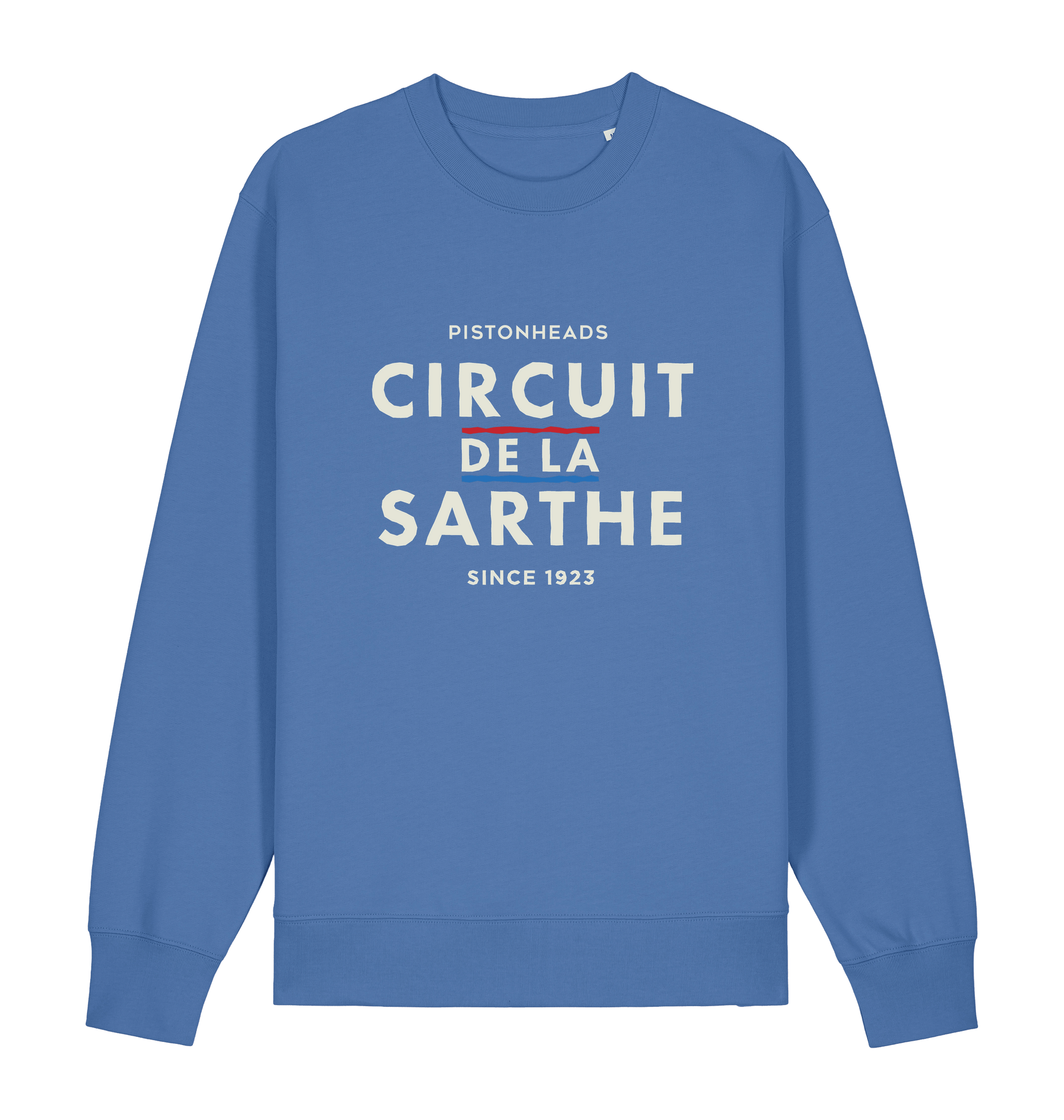 Bright Blue Printed Sweater Front