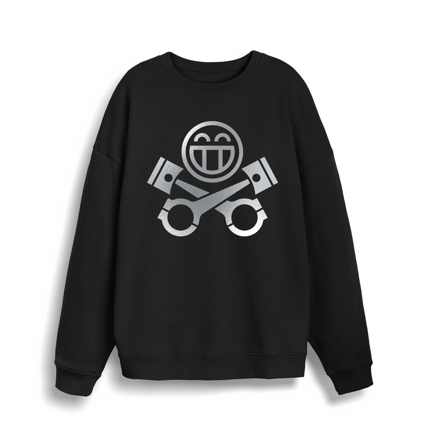 Black Printed Sweater Front