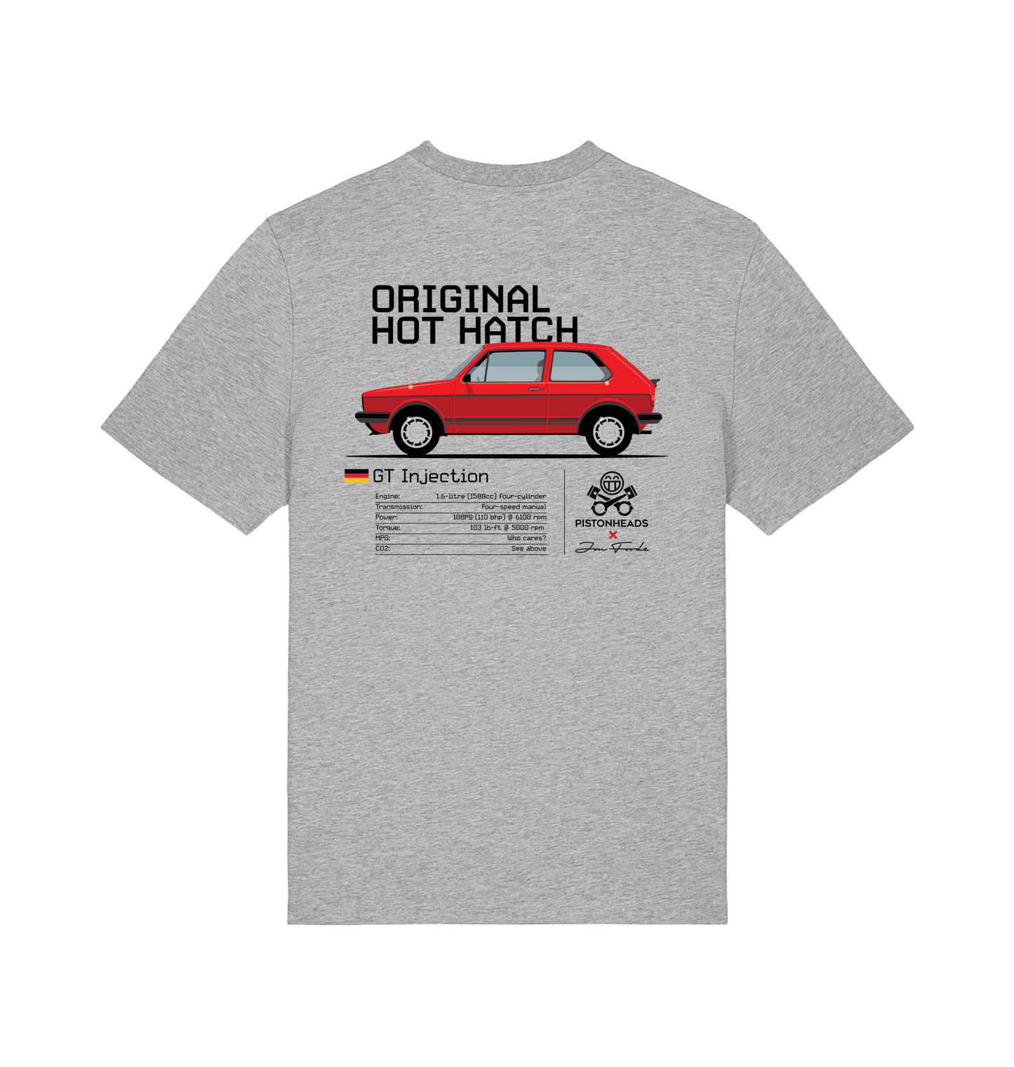 Heather Grey Printed T-shirt Back