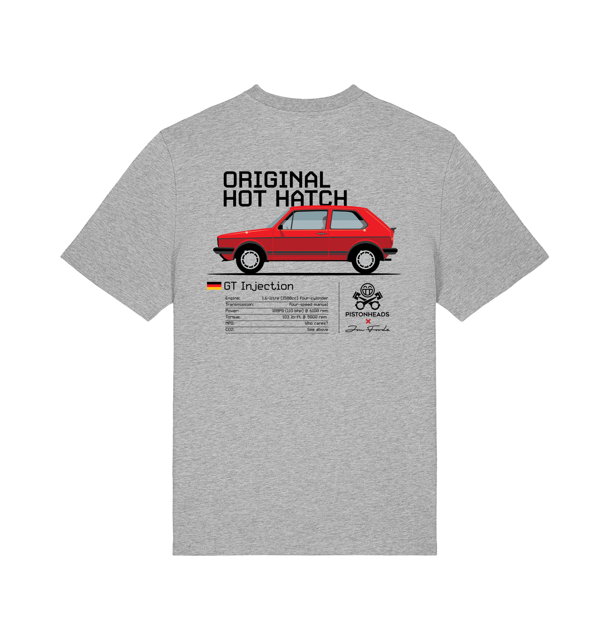 Heather Grey Printed T-shirt Back