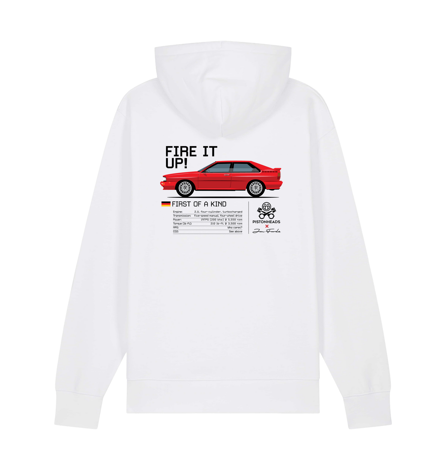 White Printed Sweater Back