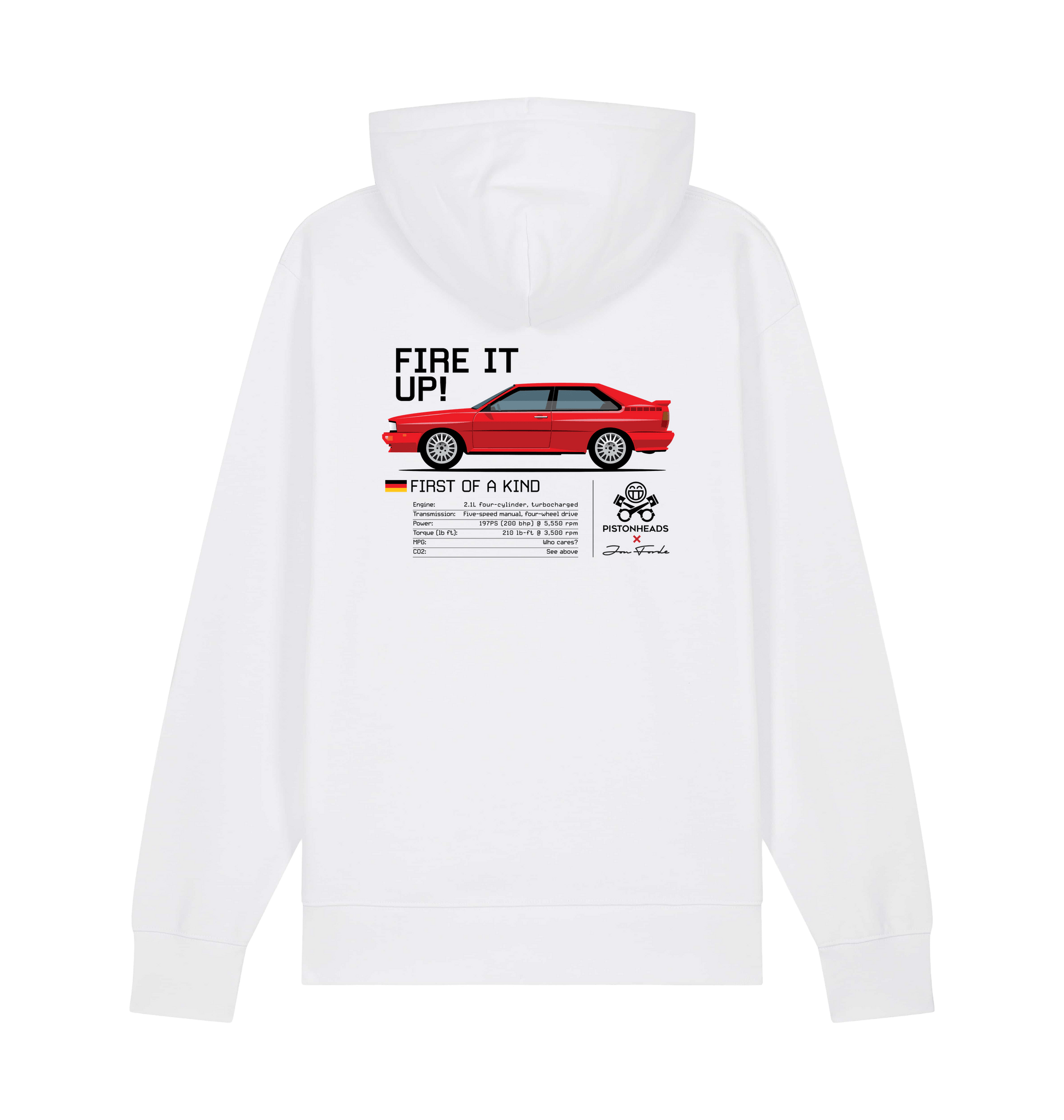 White Printed Sweater Back