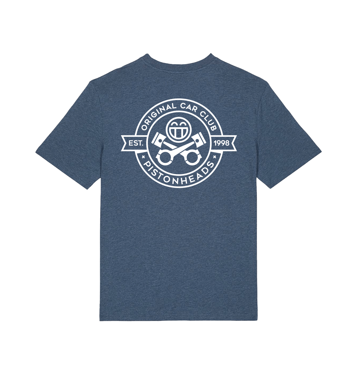 Dark Heather Blue Printed T-shirt Back