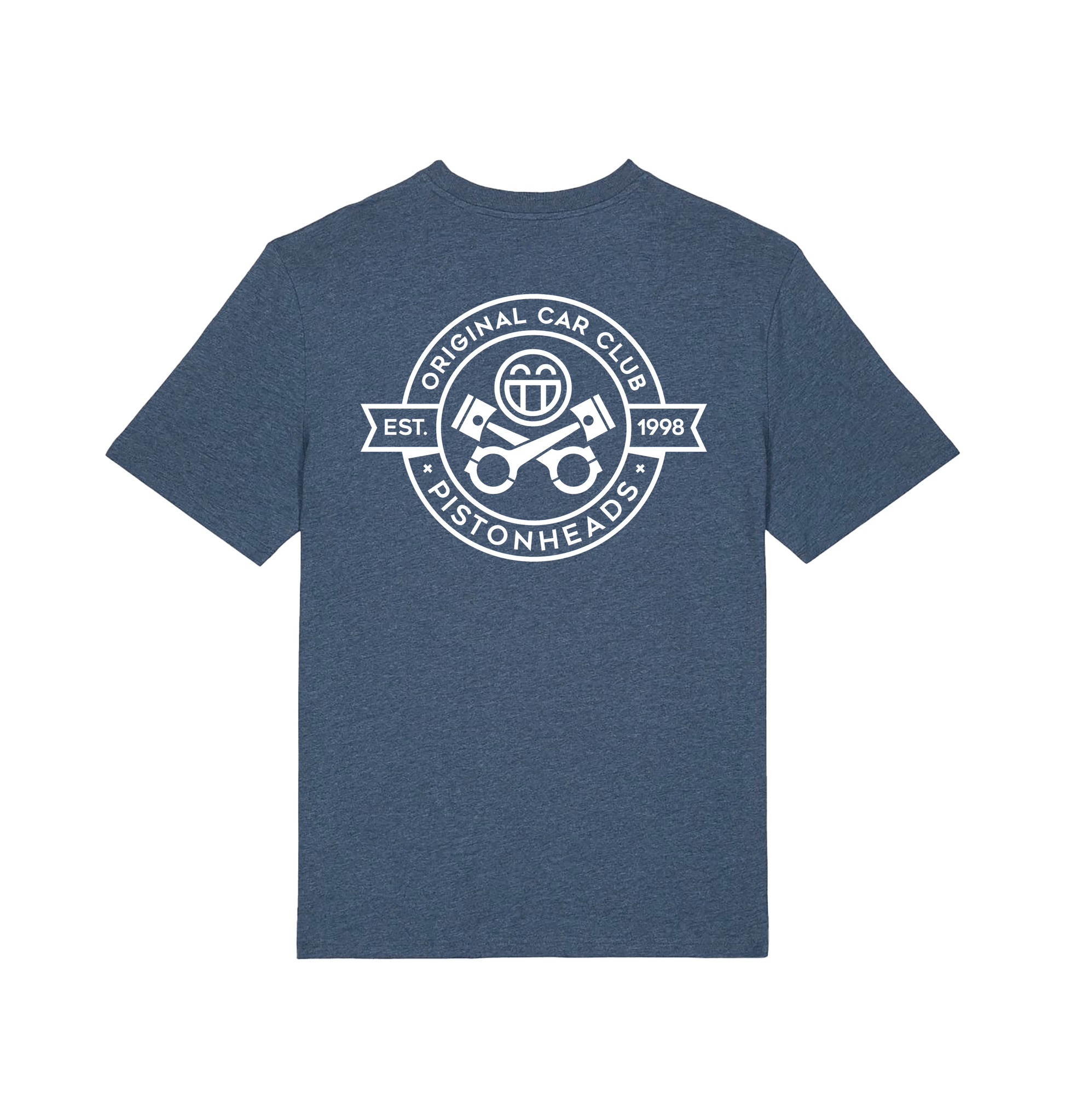 Dark Heather Blue Printed T-shirt Back