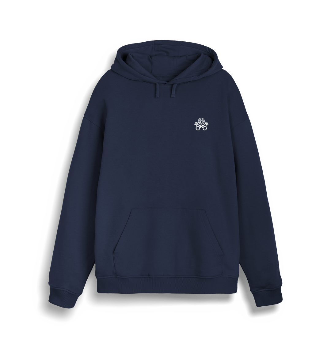 French Navy Printed Sweater Front