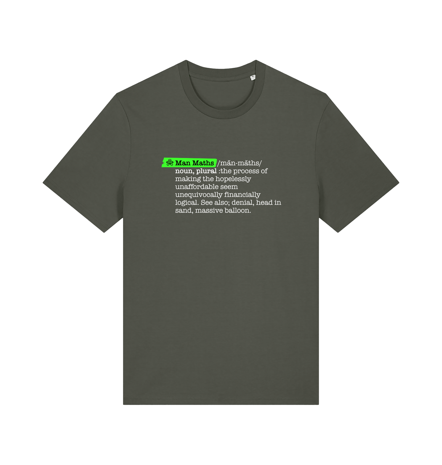 Khaki Printed T-shirt Front