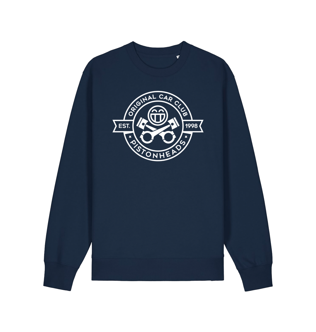 French Navy Printed Sweater Front