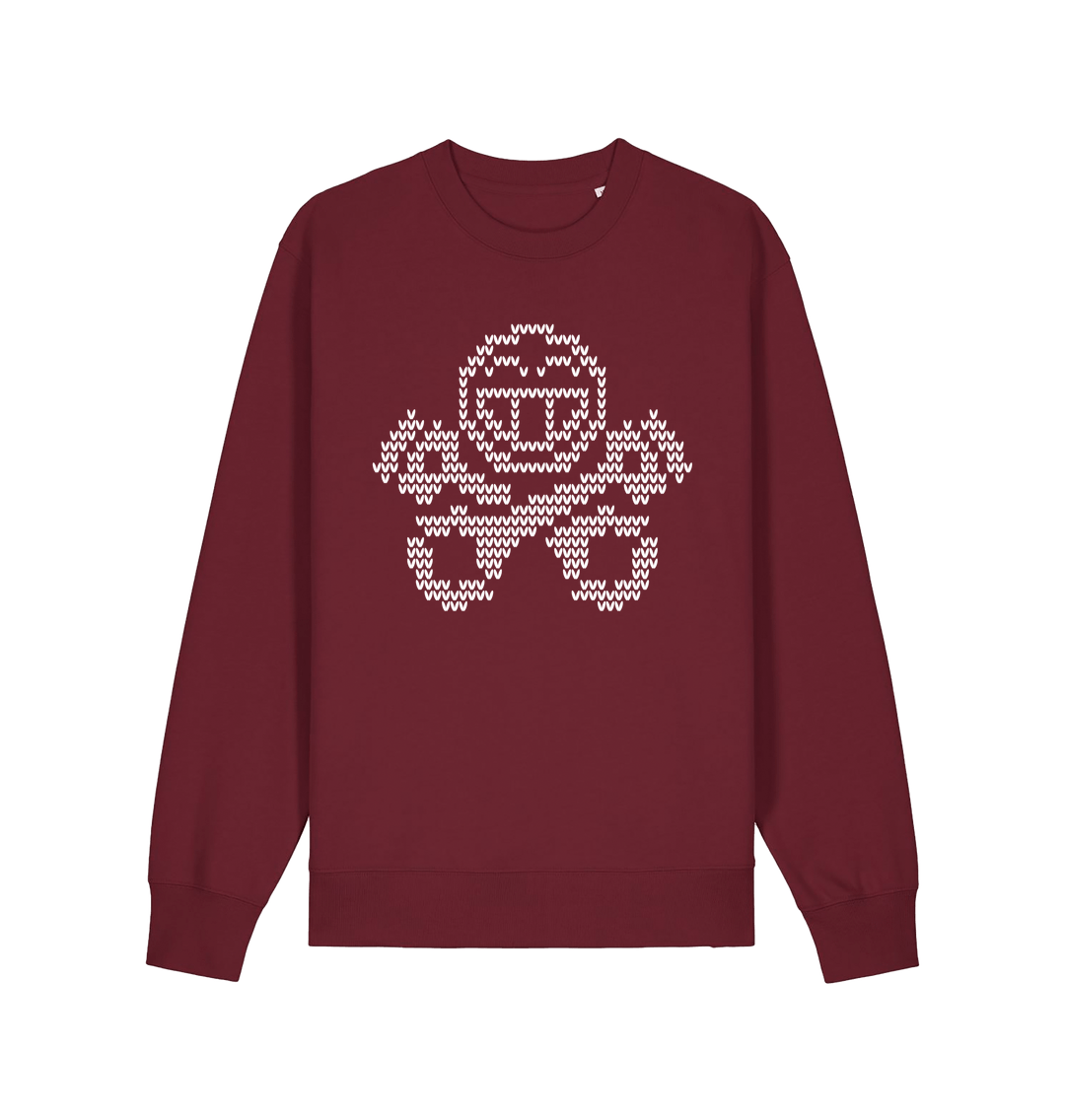 Burgundy Printed Sweater Front