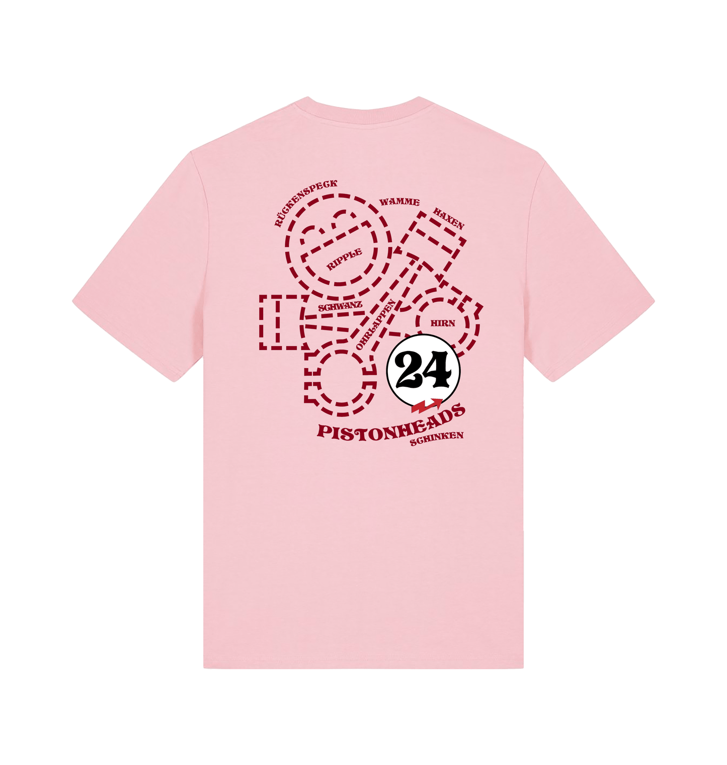 Cotton Pink Printed T-shirt Back