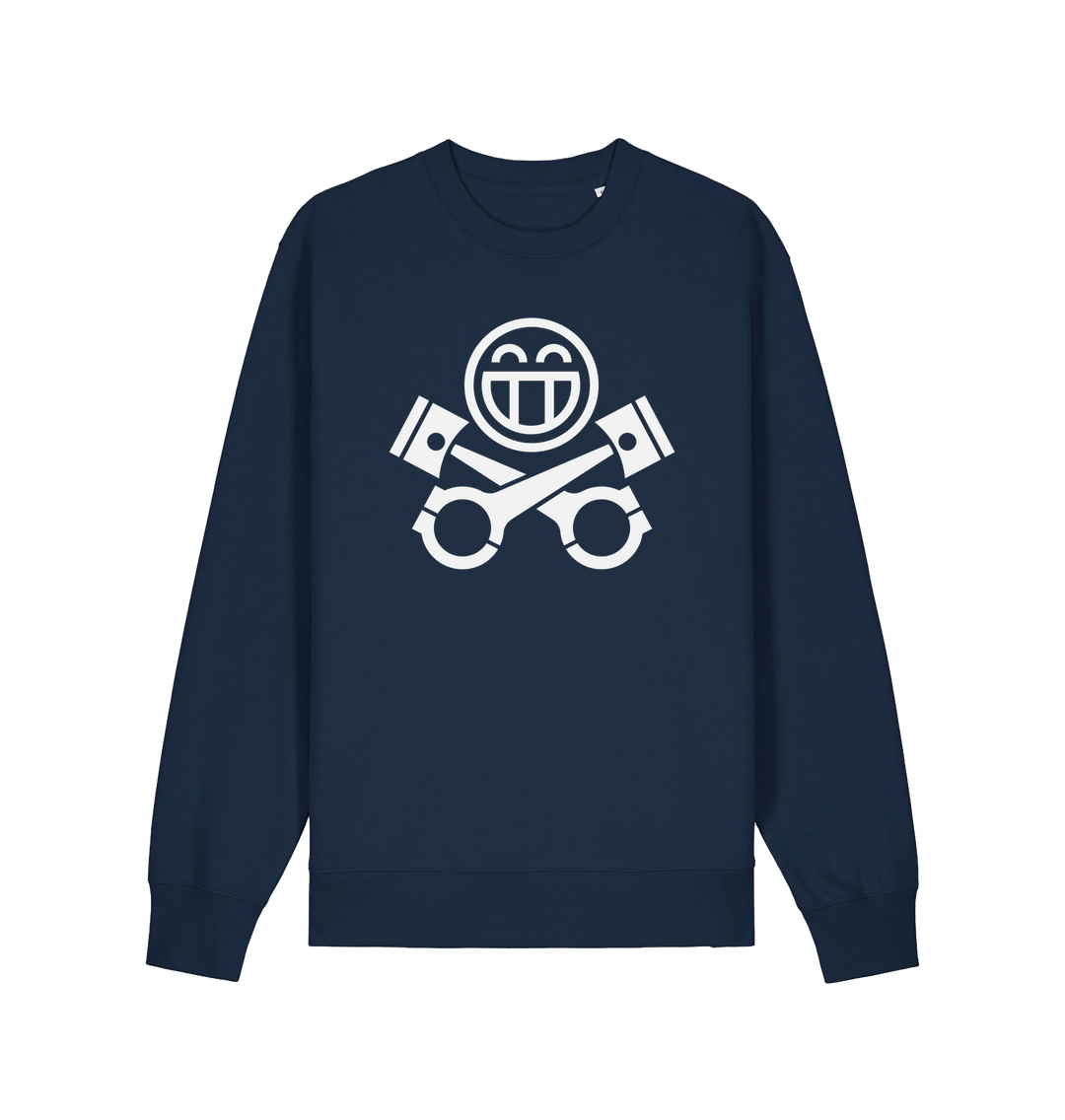 French Navy Printed Sweater Front