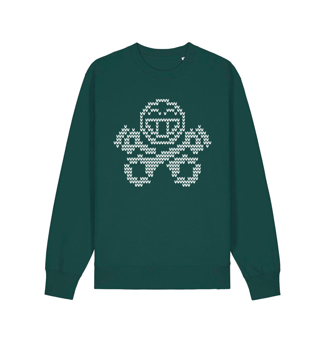 Glazed Green Printed Sweater Front