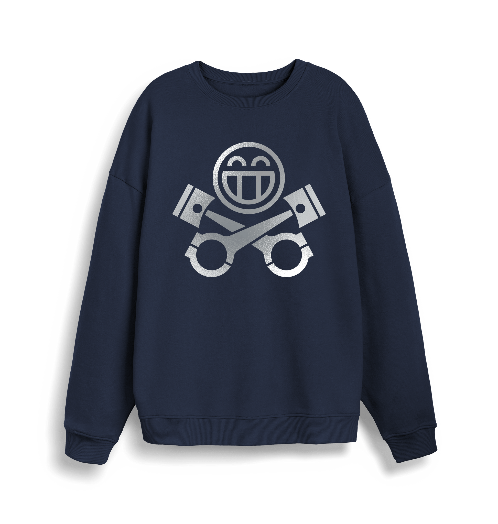 French Navy Printed Sweater Front