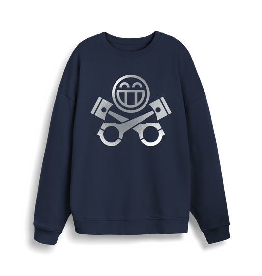 French Navy Printed Sweater Front