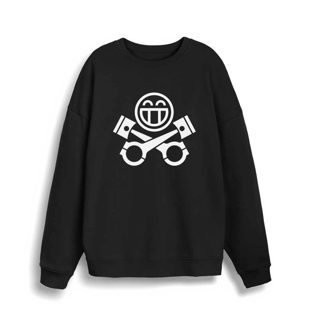 Black Printed Sweater Front