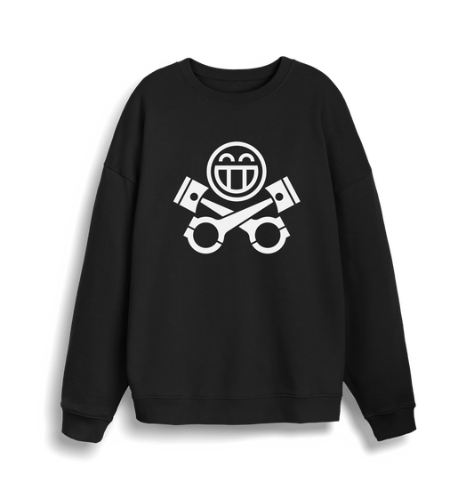 Black Printed Sweater Front