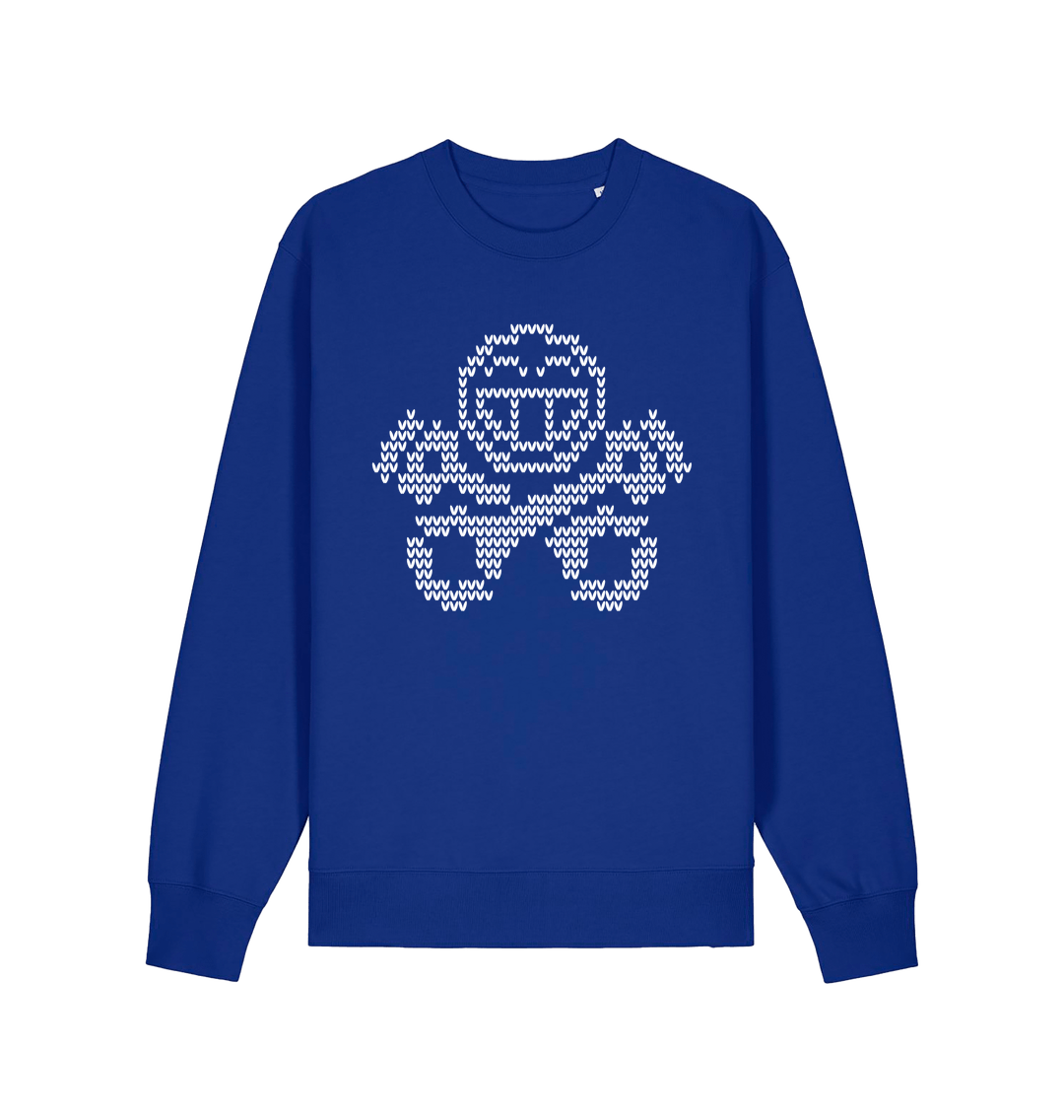 Worker Blue Printed Sweater Front