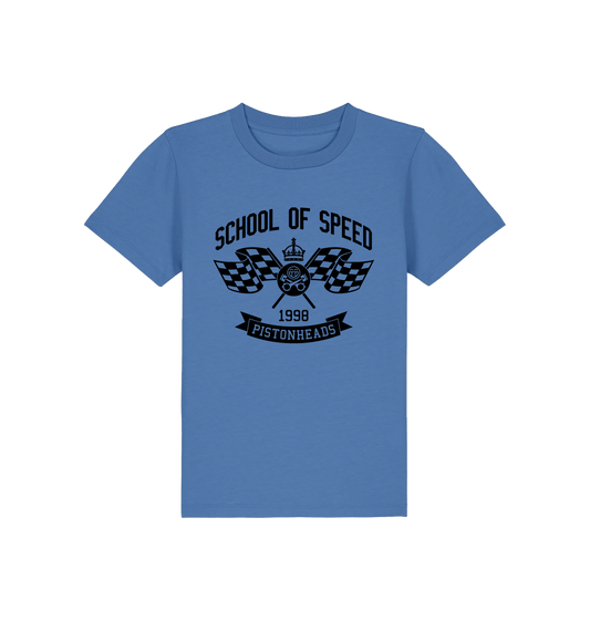 Bright Blue Printed Kids T-Shirt Front