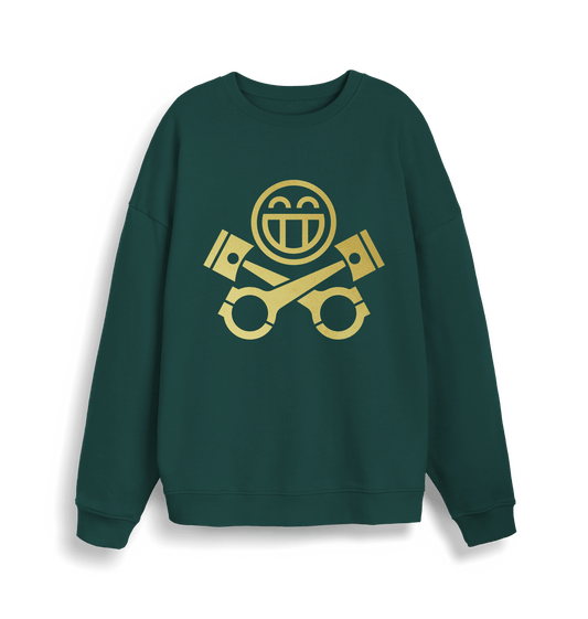 Glazed Green Printed Sweater Front